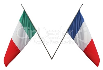 French and Italian flags