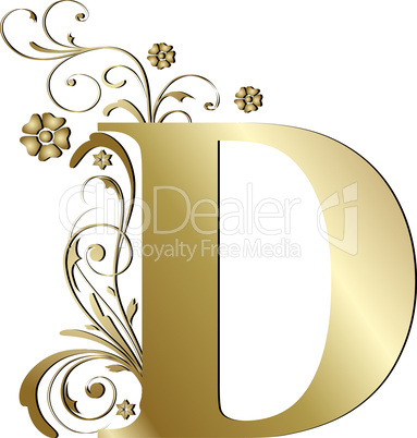 Großbuchstabe D gold
