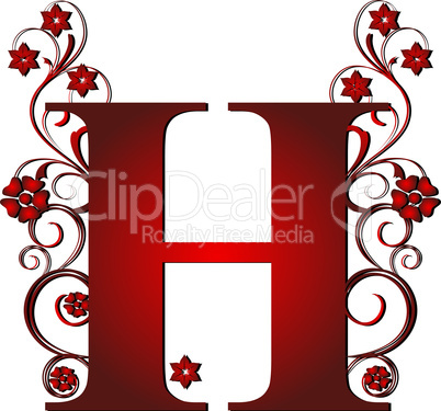 Großbuchstabe H rot