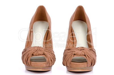 Brown high heel women shoes