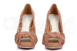 Brown high heel women shoes