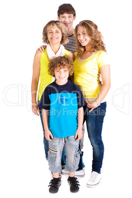 Family isolated on white background