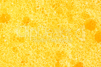 yellow texture of foam rubber macro