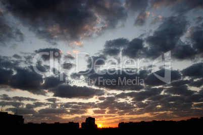 Cloudy sky, sunrise