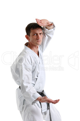 Karate. Man in a kimono