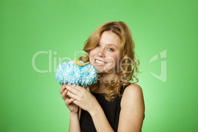 Woman with flowers