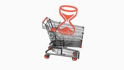 Shopping Cart with hourglass.retail,buy,cart,shop,basket,sale,customer,discount,supermarket,market,