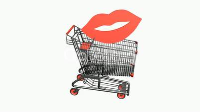 Shopping cart and lip.retail,buy,cart,shop,basket,sale,customer,supermarket,