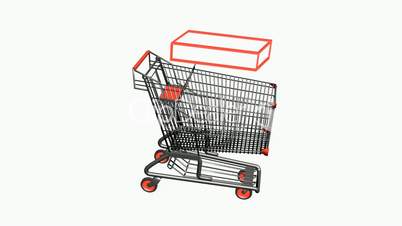 Shopping Cart and boxes.retail,buy,cart,design,shop,basket,sale,discount,supermarket,market,