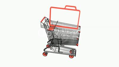 Shopping Cart with briefcase.retail,buy,isolated,cart,shop,basket,sale,customer,discount,