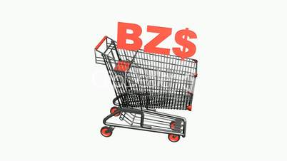 Shopping Cart with BZ$ Dollars money.retail,buy,cart,shop,basket,sale,discount,supermarket,