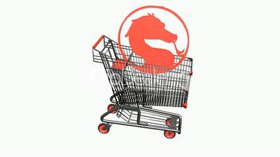 Shopping Cart and Dragon.retail,buy,cart,shop,basket,sale,supermarket,market,mall,