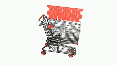 Shopping Cart and Honeycomb.retail,buy,cart,shop,basket,sale,supermarket,market,