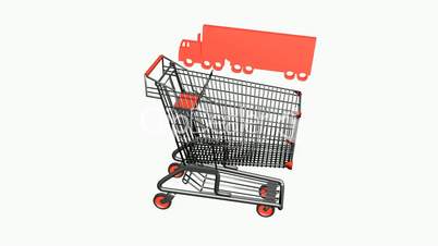 Shopping cart and transport car.retail,buy,cart,design,shop,basket,sale,customer,discount,