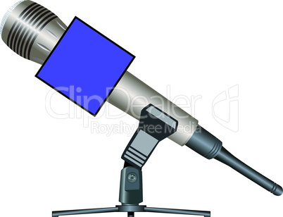 Wireless microphone on a support