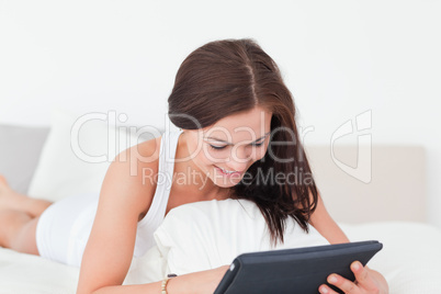Smiling young woman with a tablet Smiling young woman with a tablet
