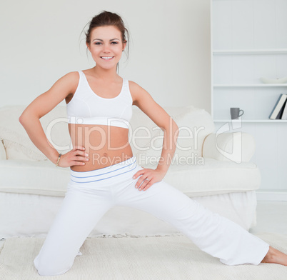 Fit young woman practicing yoga