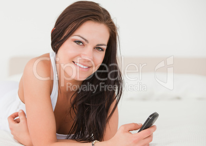 Beautiful young woman texting Beautiful young woman texting
