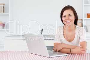 Cute woman with a laptop