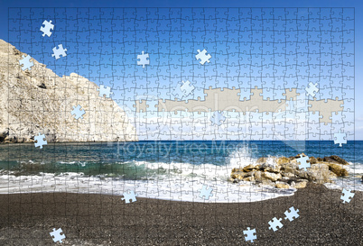 incomplete puzzle beach