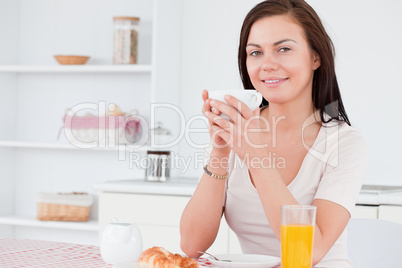 Woman having her breakfast