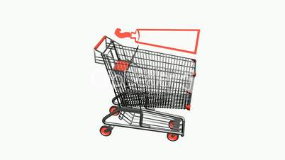 Shopping Cart and Toothpaste.retail,buy,cart,shop,basket,sale,supermarket,market,mall,