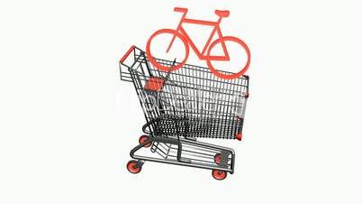 Shopping Cart and Bicycle.retail,buy,cart,design,shop,basket,sale,customer,discount,