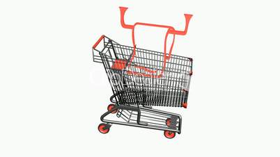 Shopping Cart with Towel.retail,buy,cart,shop,basket,sale,supermarket,mall,pushcart,store,