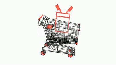 Shopping Cart and Toothbrush.retail,buy,cart,shop,basket,sale,supermarket,market,mall,pushcart,store,