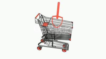 Shopping Cart and Shovel.retail,buy,cart,shop,basket,sale,customer,supermarket,market,mall,