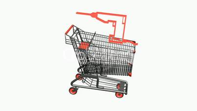 Shopping Cart with Drill.retail,buy,cart,shop,basket,sale,supermarket,market,mall,