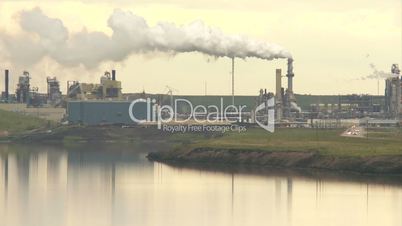 Oil Sands processing plant and tailing pond