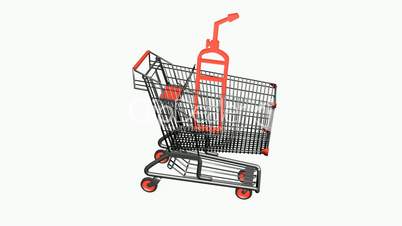Shopping Cart and Fire extinguisher.retail,buy,cart,shop,basket,sale,supermarket,market,mall,