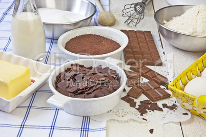 Zutaten für Schokoladenmuffins