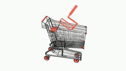 Shopping Cart and Paint roller.retail,buy,cart,shop,basket,sale,supermarket,market,