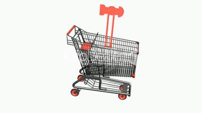 Shopping Cart and Hammer.retail,buy,cart,shop,basket,sale,supermarket,market,mall,