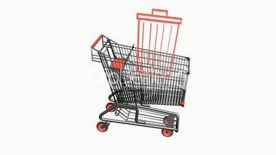 Shopping Cart and Trash.retail,buy,cart,shop,basket,sale,discount,supermarket,