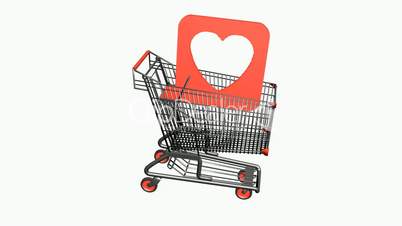 Shopping Cart and heart.retail,buy,cart,shop,basket,sale,customer,discount,supermarket,market,