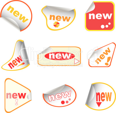 New labels sticky set. Vector