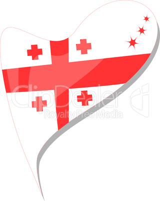 georgia in heart. Icon of georgia national flag. vector