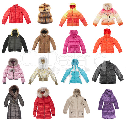 Sixteen winter jackets
