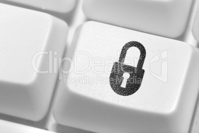 The button with an emblem of an antispam on the keyboard.