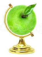Green apple - terrestrial globe
