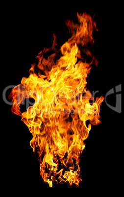 Fire photo on a black background