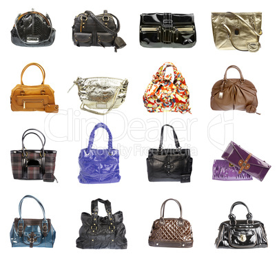 Ladies' handbag on a white background