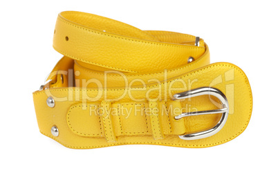Yellow belt on a white background