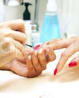 Manicure process... Female hands