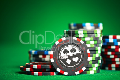 gambling chips with copy space