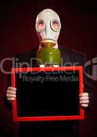 person in a gas mask