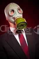 person in a gas mask